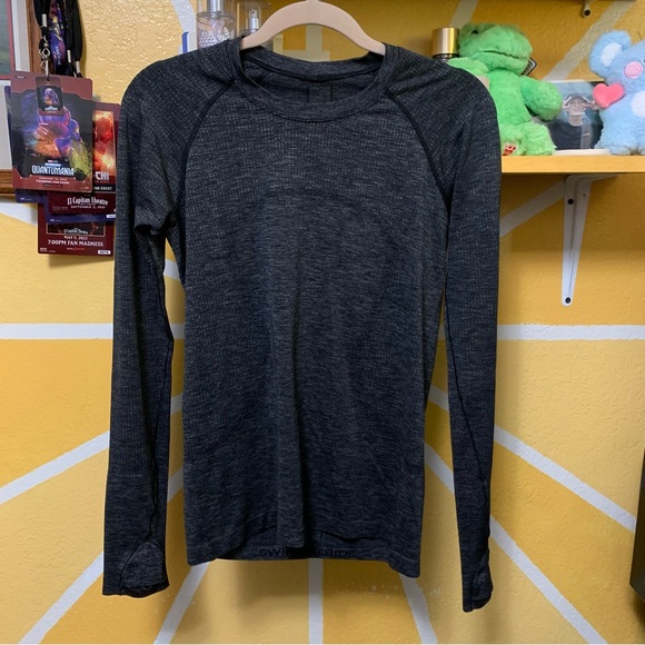 Lululemon Swiftly Speed Long Sleeve Black / Deep Coal / White / Titanium - Picture 3 of 7